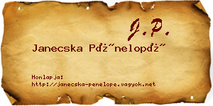 Janecska Pénelopé névjegykártya